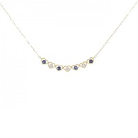 K18YG ハート サファイヤ ネックレス 0.14CT