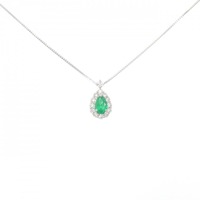 【新品】PT エメラルド ネックレス 0.29CT