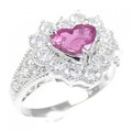 PT ハート ルビー リング 1.075CT