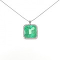 【リメイク】PT エメラルド ネックレス 19.122CT コロンビア産