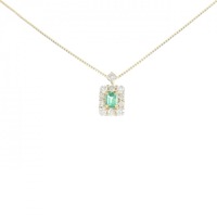 【新品】K18YG エメラルド ネックレス 0.14CT