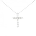 K18WG クロス ダイヤモンド ネックレス 2.00CT