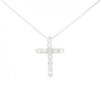 K18WG クロス ダイヤモンド ネックレス 2.00CT