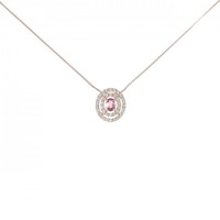 【新品】K18PG パパラチアサファイヤ ネックレス 0.161CT