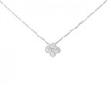 K18WG フラワー ダイヤモンド ネックレス 0.15CT