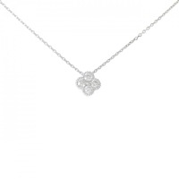 K18WG フラワー ダイヤモンド ネックレス 0.15CT