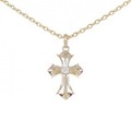K18PG クロス ダイヤモンド ネックレス 0.202CT