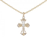 K18PG クロス ダイヤモンド ネックレス 0.202CT
