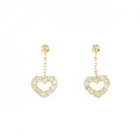 K18YG ハート ダイヤモンド ピアス 0.30CT