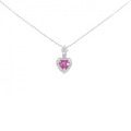 K18WG ハート ルビー ネックレス 0.41CT