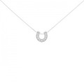 K18WG ホースシュー ダイヤモンド ネックレス 0.10CT