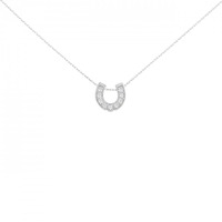 K18WG ホースシュー ダイヤモンド ネックレス 0.10CT