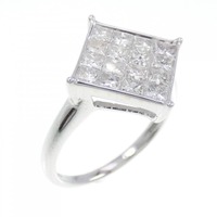 K18WG パヴェ ダイヤモンド リング 1.00CT