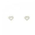 K18YG ハート ダイヤモンド ピアス 0.16CT