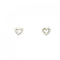 K18YG ハート ダイヤモンド ピアス 0.16CT