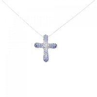 K18WG クロス サファイヤ ネックレス 2.10CT