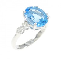 K18WG ブルートパーズ リング 3.04CT
