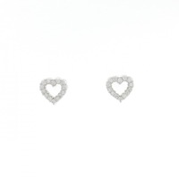 K18WG ハート ダイヤモンド ピアス 0.38CT