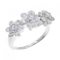 K18WG フラワー ダイヤモンド リング 1.00CT