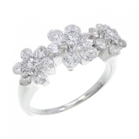 K18WG フラワー ダイヤモンド リング 1.00CT