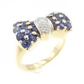 K18YG/K18WG リボン サファイヤ リング 1.67CT