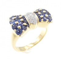 K18YG/K18WG リボン サファイヤ リング 1.67CT