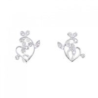 K14WG ダイヤモンド ピアス 0.18CT