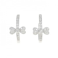 K18WG リボン ダイヤモンド ピアス 0.55CT