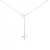 PT クロス ダイヤモンド ネックレス 0.028CT