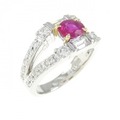 PT/K18YG ルビー リング 0.61CT