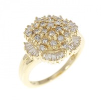 14KTYG フラワー ダイヤモンド リング 1.0CT