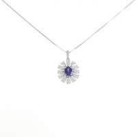 【新品】PT サファイヤ ネックレス 0.40CT