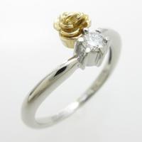 PT／K18YG フラワー ダイヤモンドリング