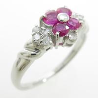 PT フラワー ルビーリング