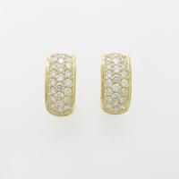 K18YG パヴェ ダイヤモンドイヤリング