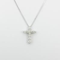 PT／K18WG クロス ダイヤモンドネックレス