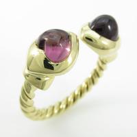 750YG ハート ガーネットリング