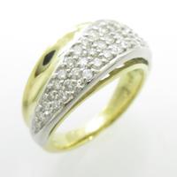 K18YG／PT パヴェ ダイヤモンドリング