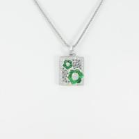 K18WG フラワー グリーンガーネットネックレス