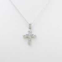 K18WG クロス ダイヤモンドネックレス10％引き