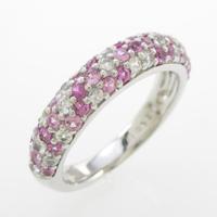 K18WG パヴェ ピンクサファイヤリング