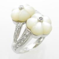 K18WG フラワー マザーオブパールリング10％引き