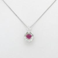 K18WG ルビーネックレス