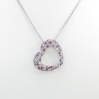 750WG ハート サファイヤネックレス20％引き