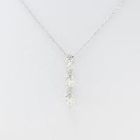 K18WG スリーストーン ダイヤモンドネックレス