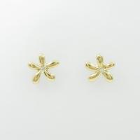 K18YG フラワー ダイヤモンドピアス