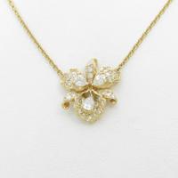 750YG フラワー ダイヤモンドネックレス10％引き