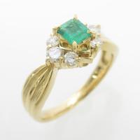 K18YG エメラルドリング