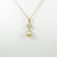 K18YG ハート シロチョウパールネックレス