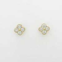 【新品】K18YG フラワー ダイヤモンドピアス20％引き